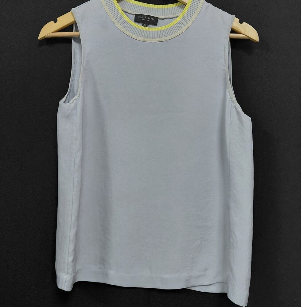 rag & bone NEW YORK Combo Sleeveless Top Gray Women Size XS